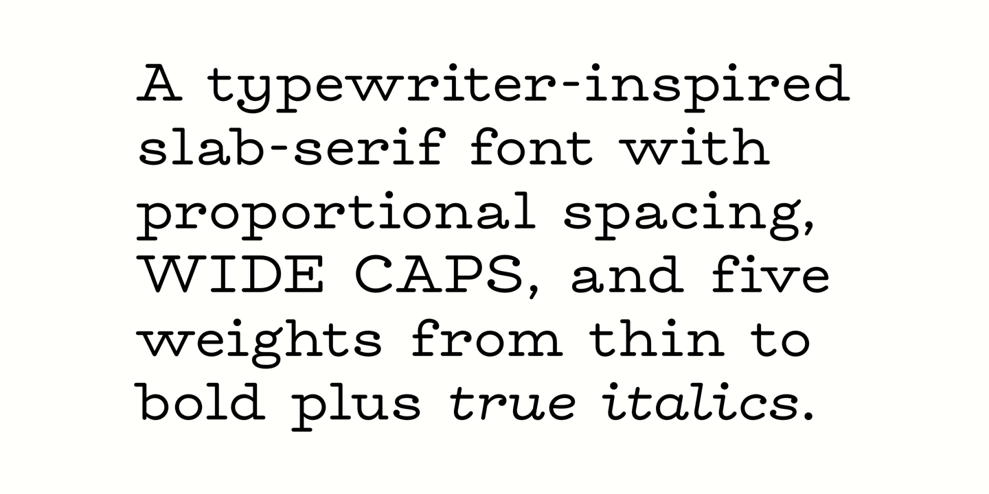 most common american typewriter typeface